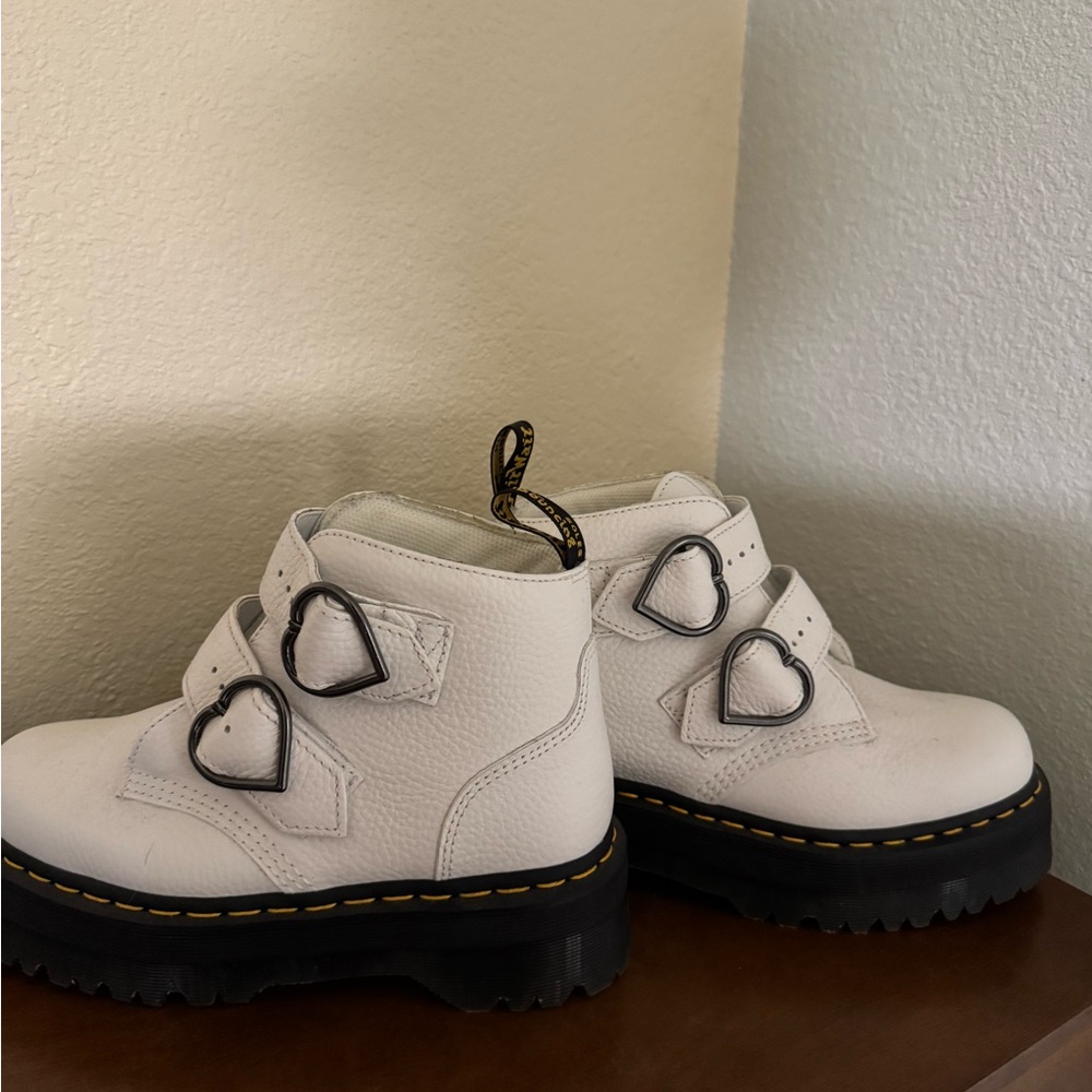 Dr. Martens Devon White Heart Buckle Boot